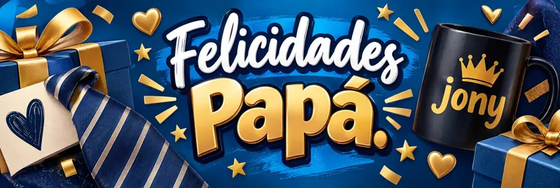Banner de Papá hecho en Studio Be Party