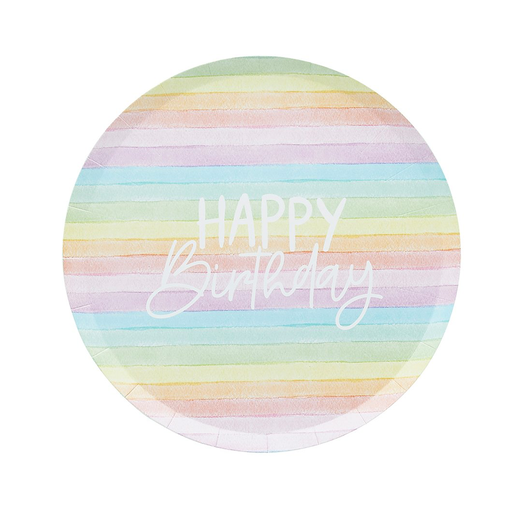 Plato 9 Eco Rainbow 'Happy Birthday' C/8