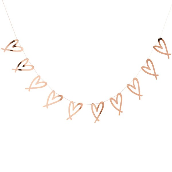 Garland rose gold heart  2m