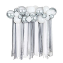 Silver Metallic Balloon & Streamer Backdrop Set