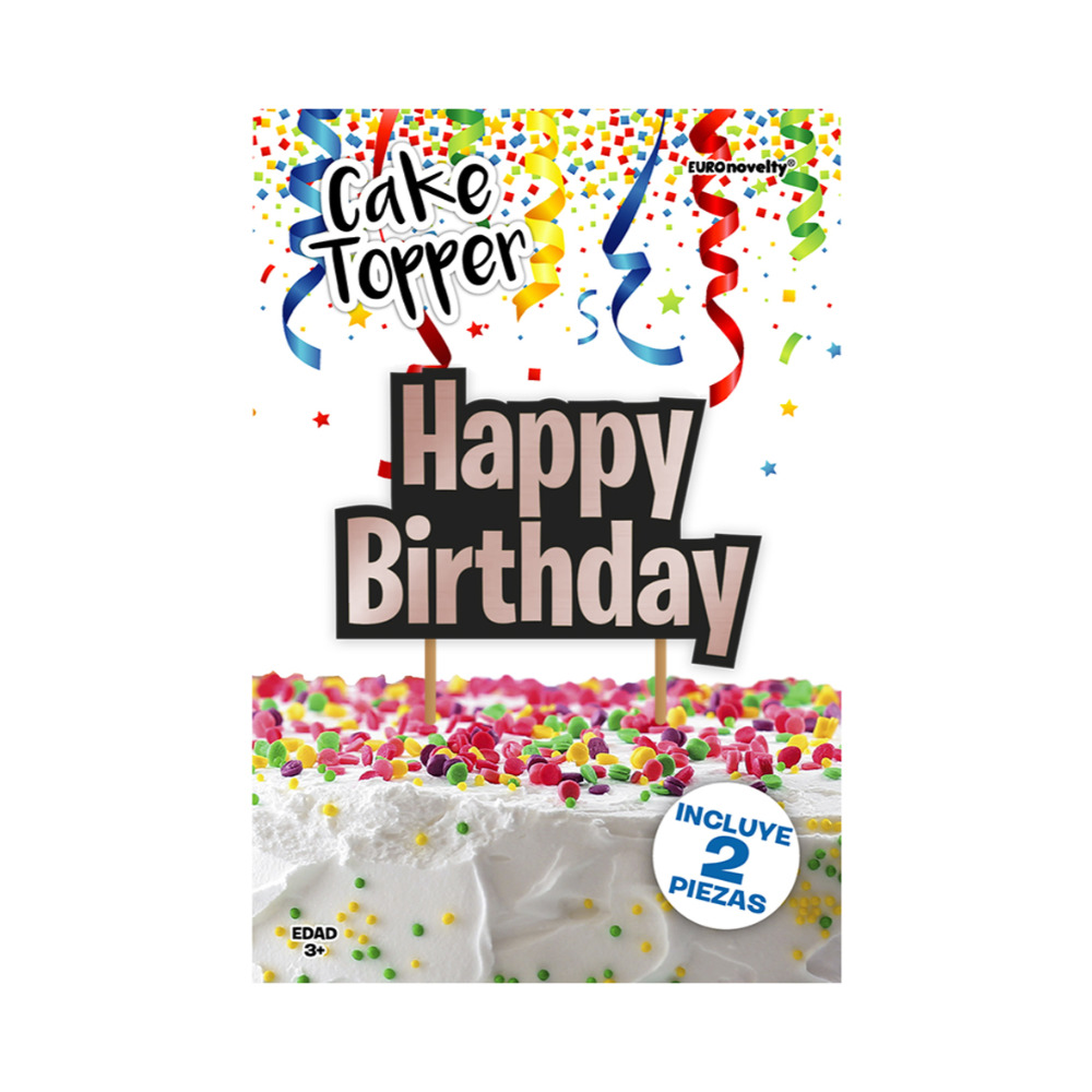 Cake Topper Rosa Metálico