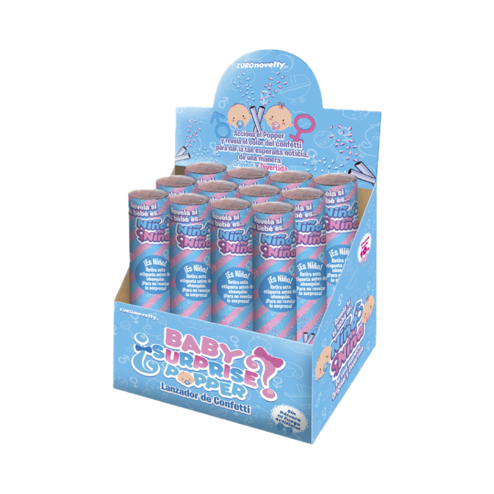 Party Poppers 20cm Baby Azul