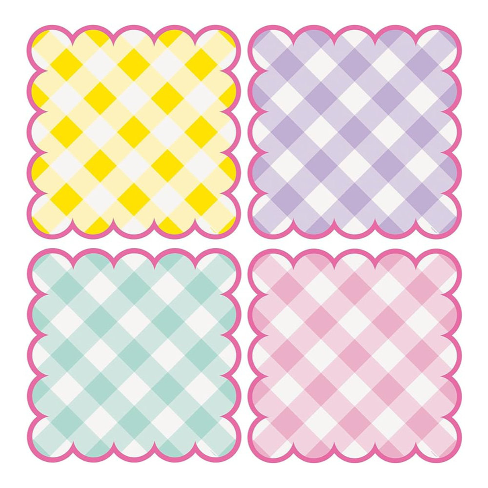 Placemats Pastel Gingham 8pz