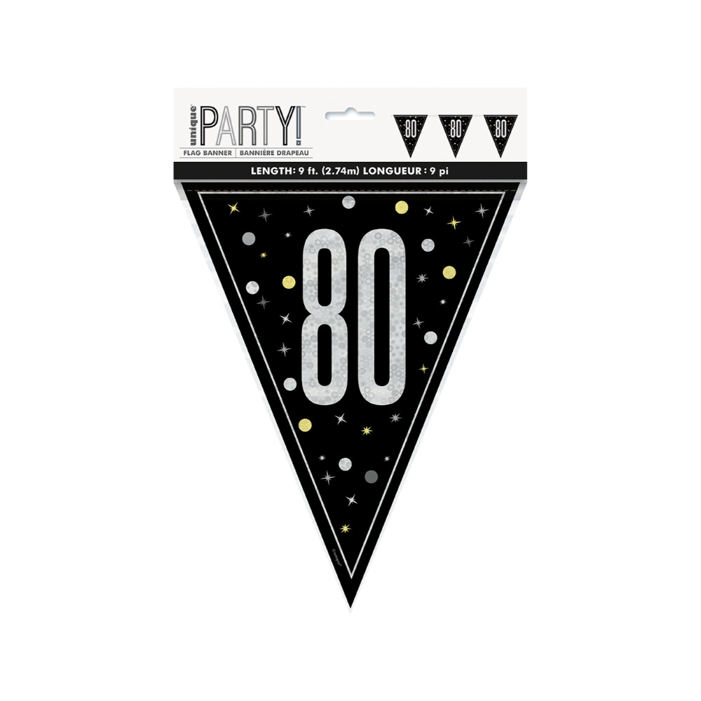 Glitz Black Flag Banner 9ft 80s