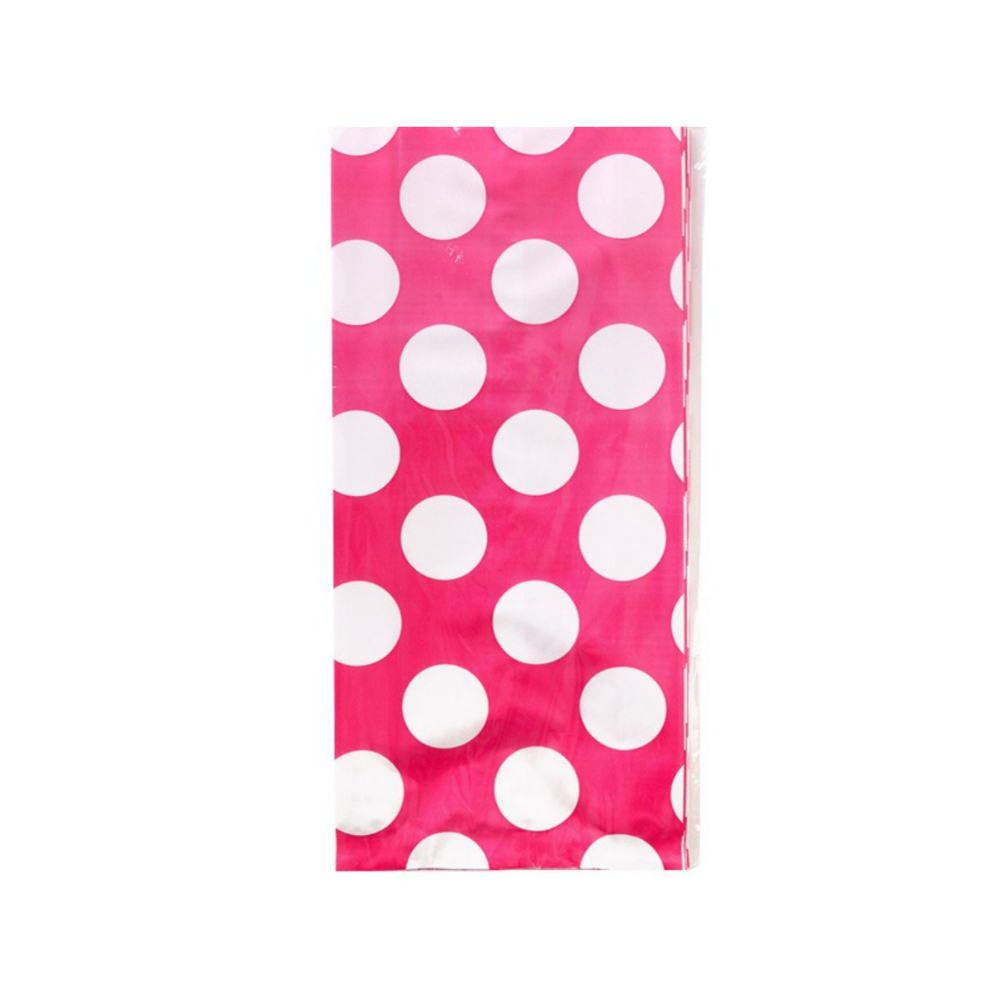 Bolsa Celofan Rosa Puntos 25pz