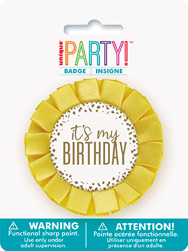 Botón Gold Confetti Birthday