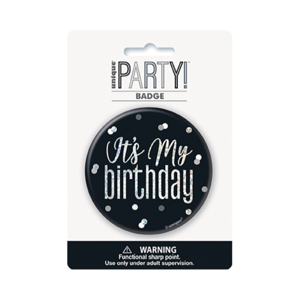 Glitz Black Boton It's my Bday