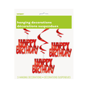 Dizzy Dangler Happy Bday Rojo 3pz