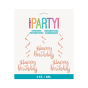 Dizzy Dangler Happy Bday Rose Gold 3pz