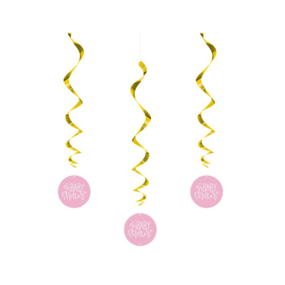 Dizzy Dangler Pink Hearts Baby Shower 3pz