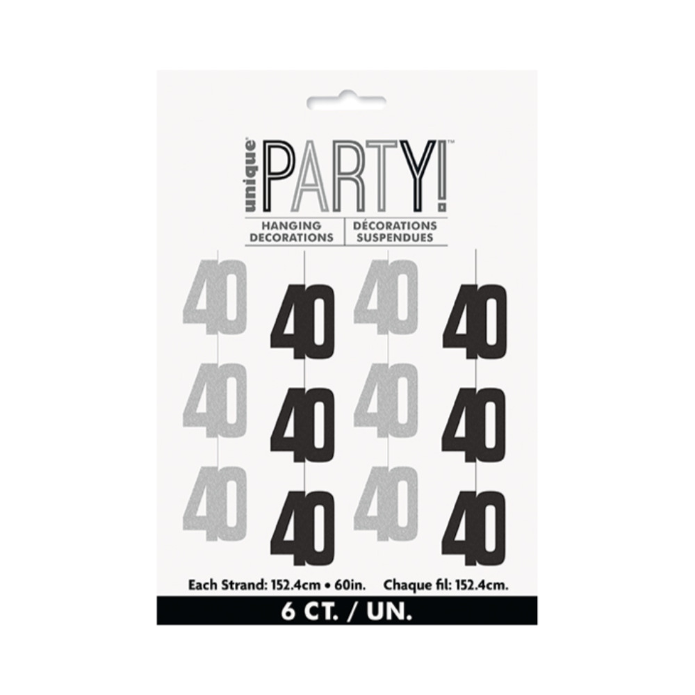 Glitz Black 40 Hanging Dec