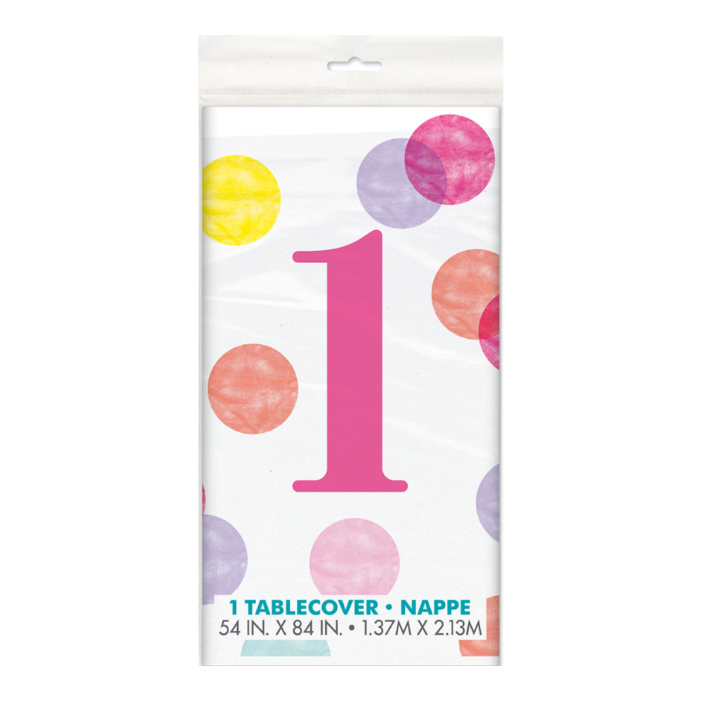 Mantel Pink Dots 1st Bday