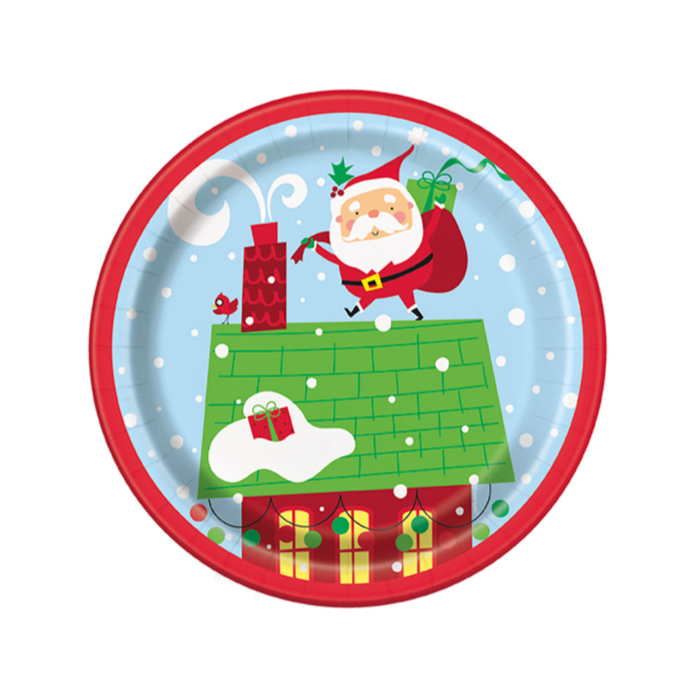 Plato 7 Colorful Santa 8pz