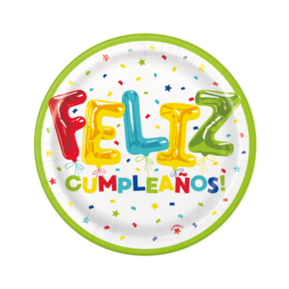 Plato 7 Feliz Cumpleaños Unique 8pz
