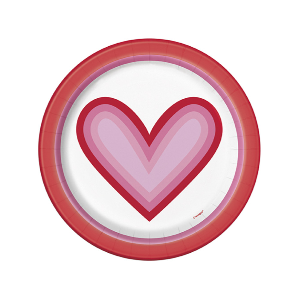 Plato 7 Retro Valentine Hearts 8pz