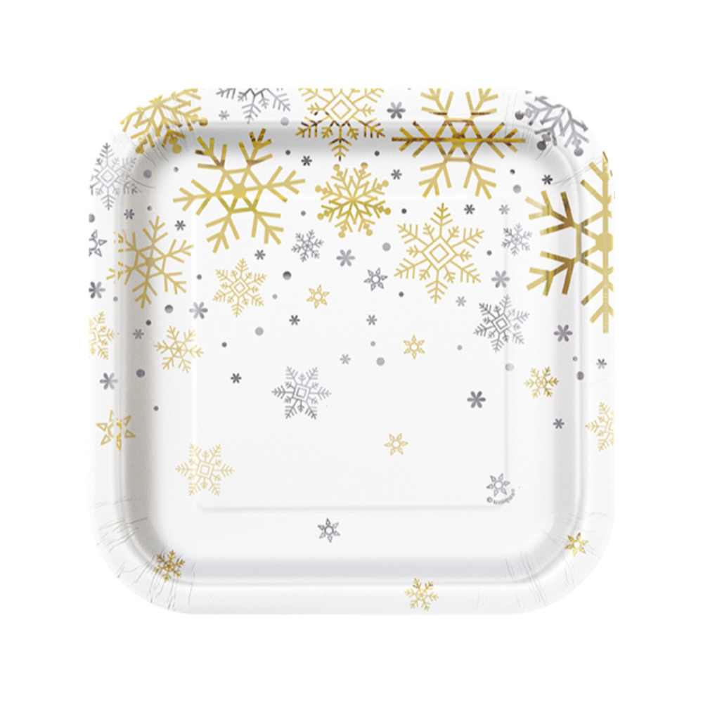 Plato 7 Foil Silver & Gold Snowflake 8pz