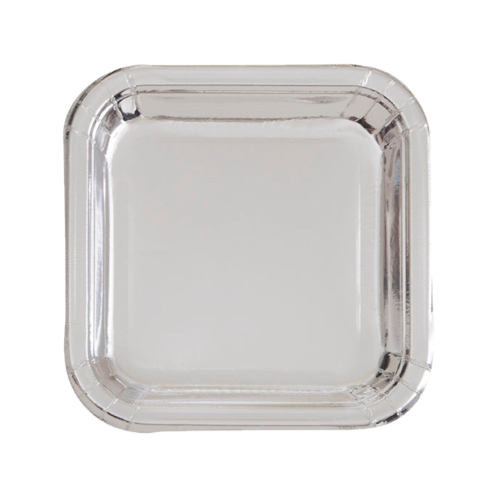Plato 7 Sq Foil Plata 8pz