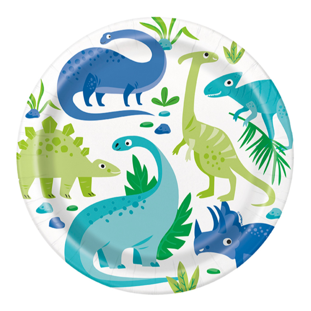 Plato 9  Blue & Green Dinosaur 8pz