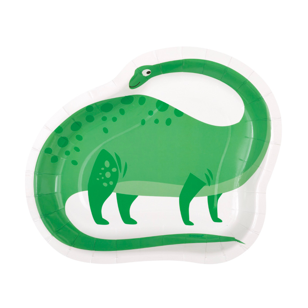 Plato 9 Shp Blue & Green Dinosaur 8pz