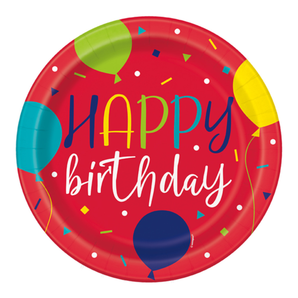 Plato 9 Ballon Party Birthday 8pz