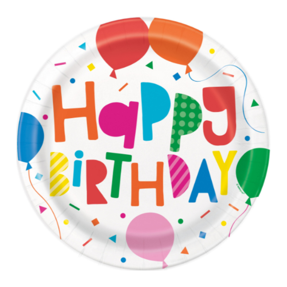 Plato 9 Colorful Ballooons 8pz