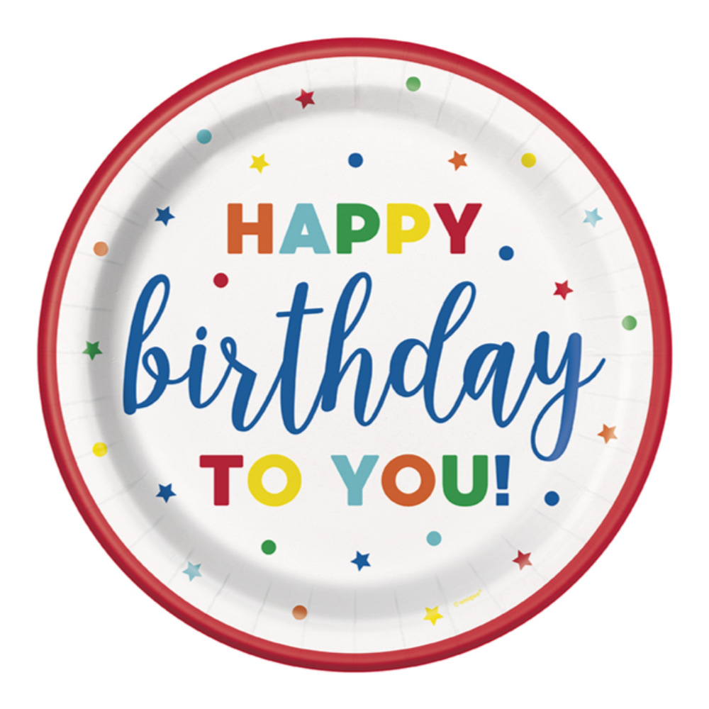 Plato 9 Dots & Star Birthday 8pz