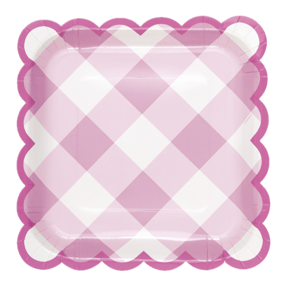 Plato 9 Pastel Gingham 8pz