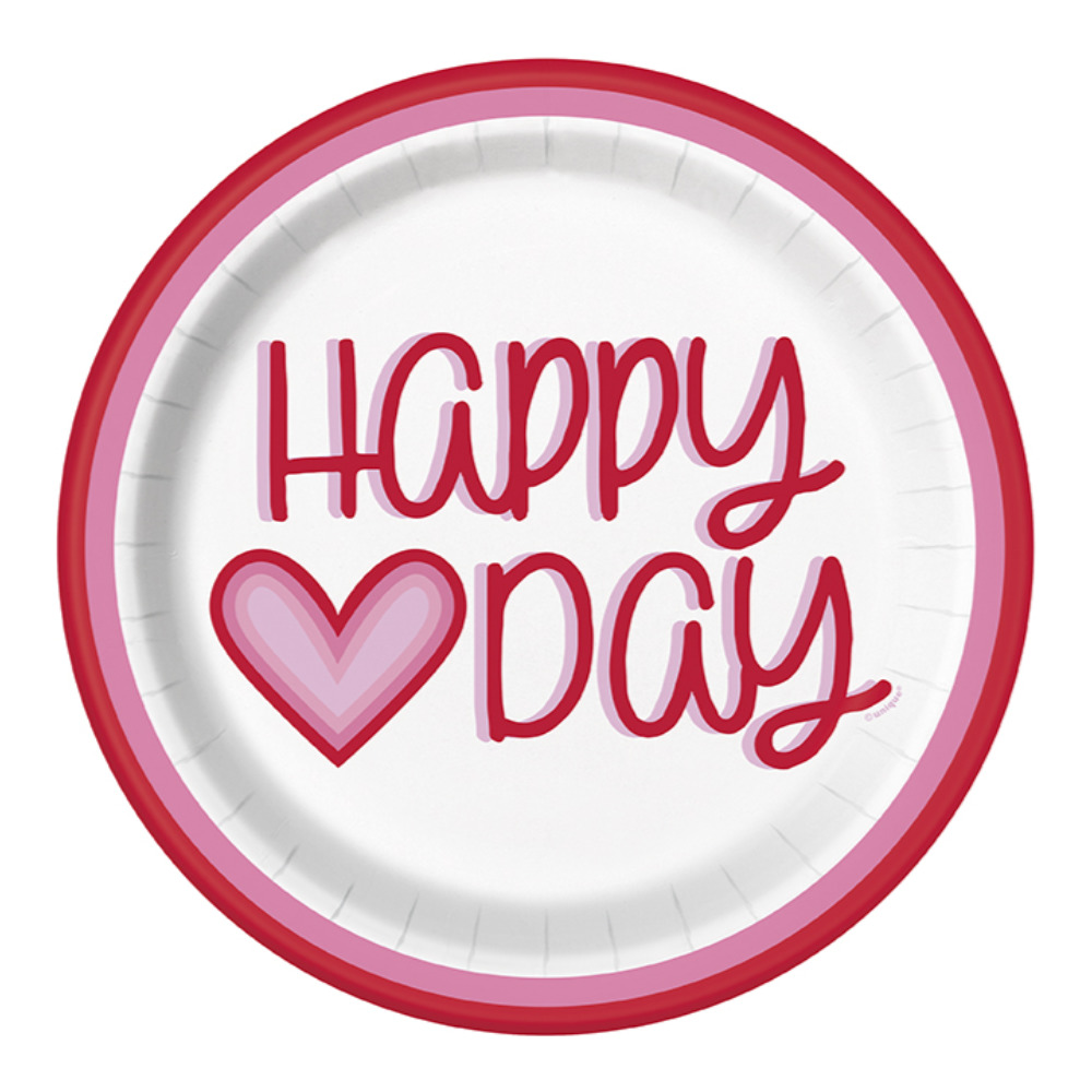 Plato 9 Retro Valentine Hearts 8pz