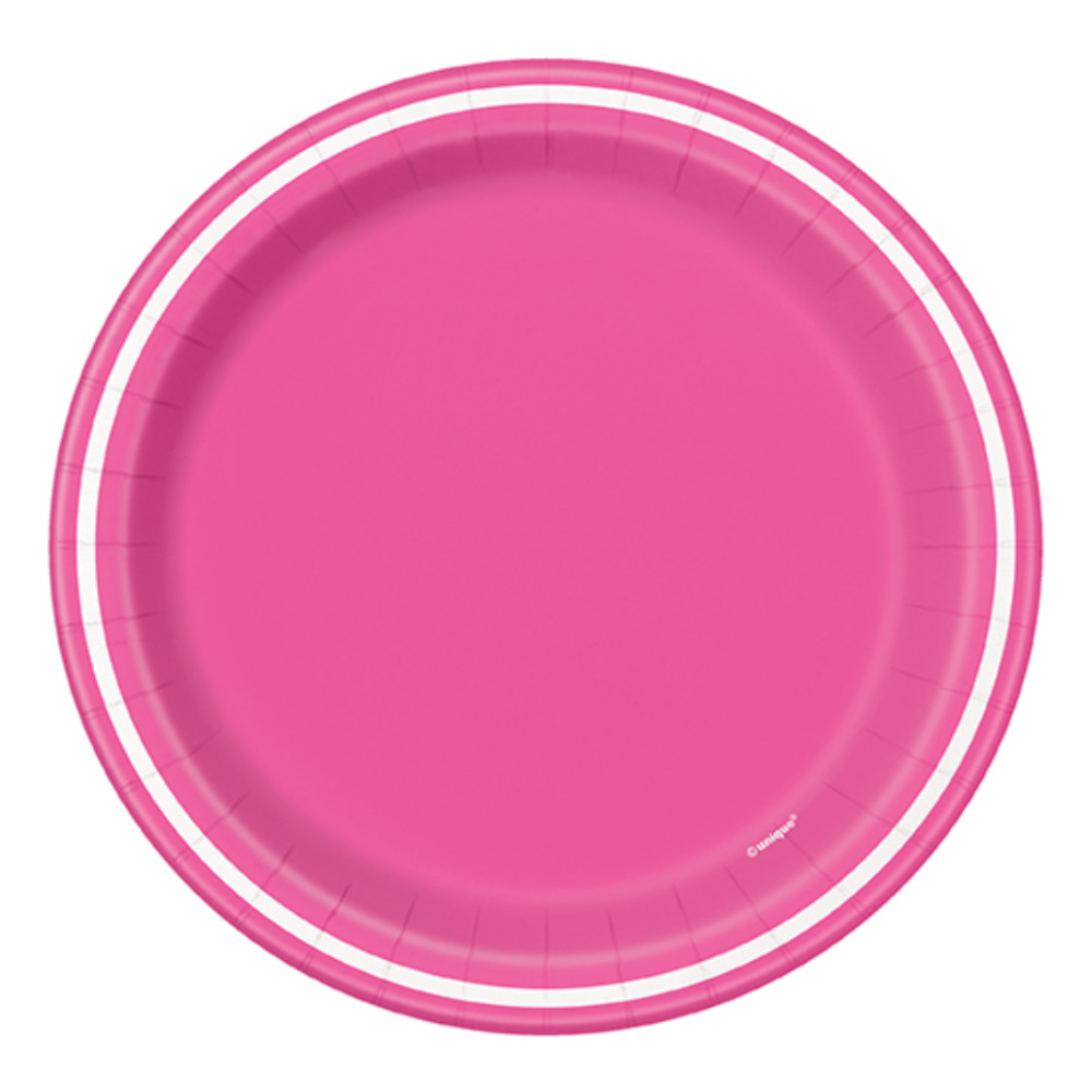 Plato 9 Striped Hot Pink 8pz