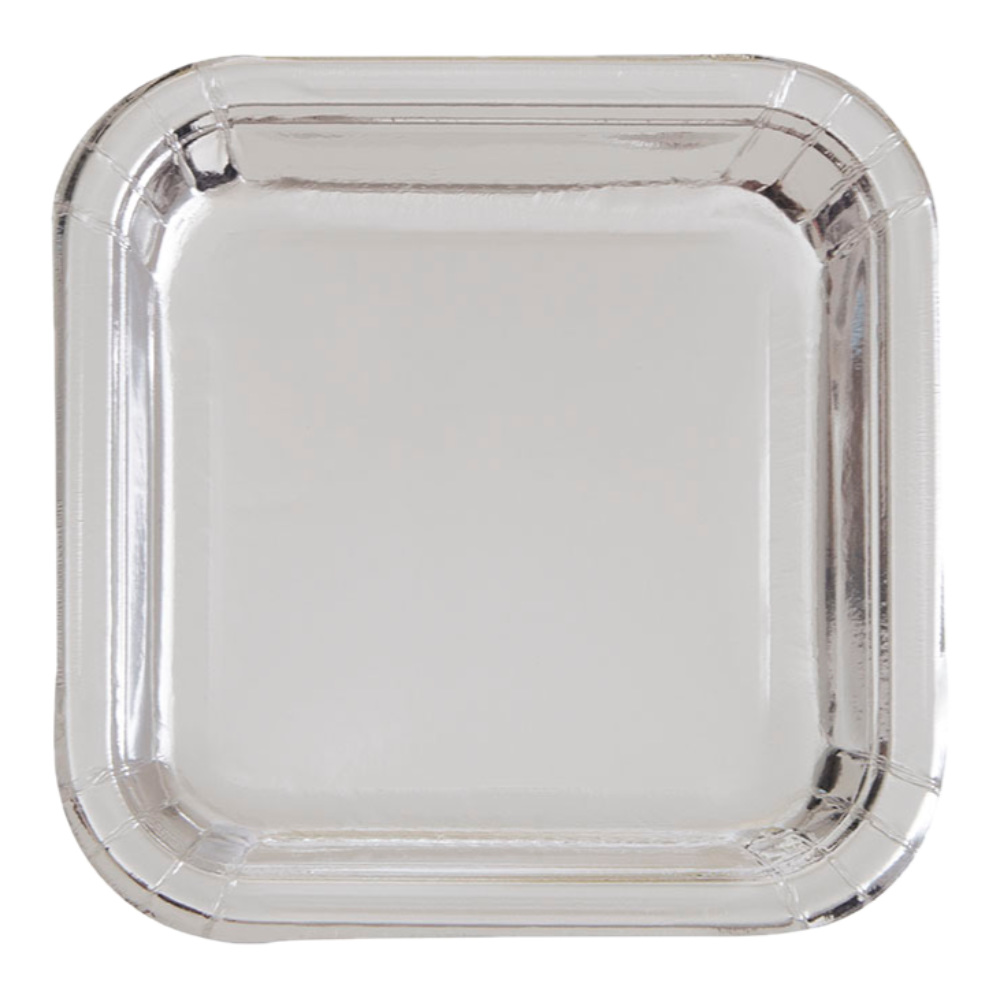 Plato 9 Sq Foil Silver 8pz