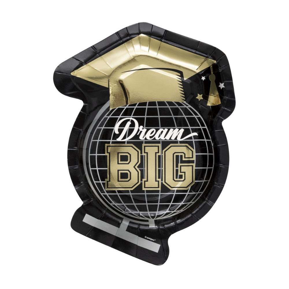 Starry Graduation Shp Plate 8pz