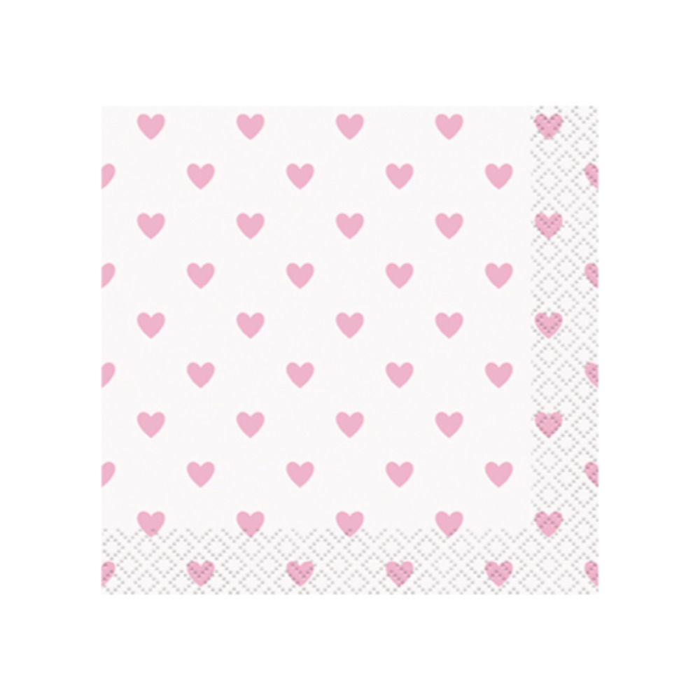 Serv. Ch Pink Hearts Baby Shower 16pz