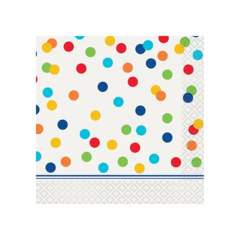 Serv. Ch Rainbow Polka Dots 16pz