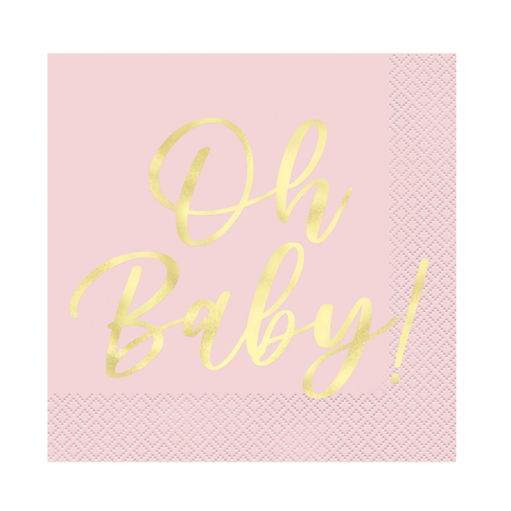 Serv. Gde Foil Pink Oh Baby 16pz