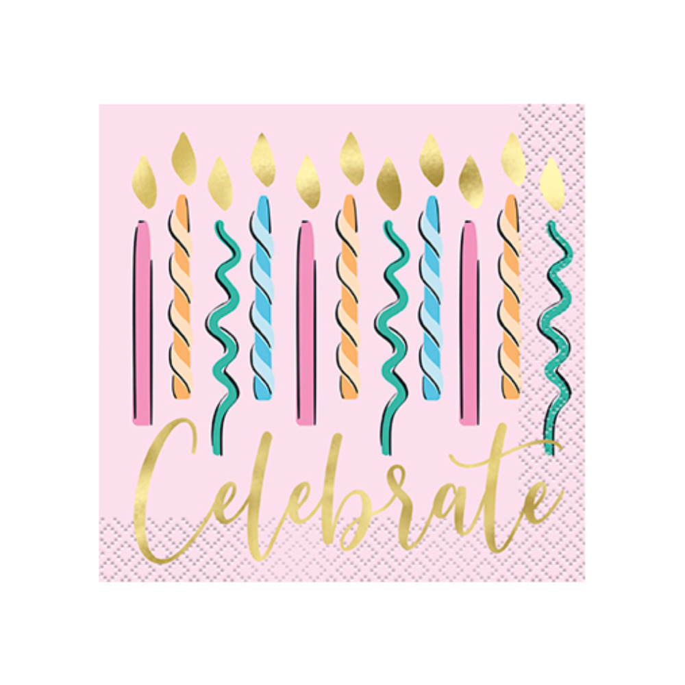 Serv. Ch Foil Rainbow Birthday Sweets 16pz