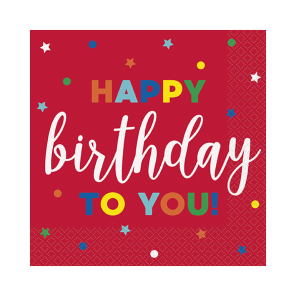 Serv. Gde Dots & Star Birthday 16pz