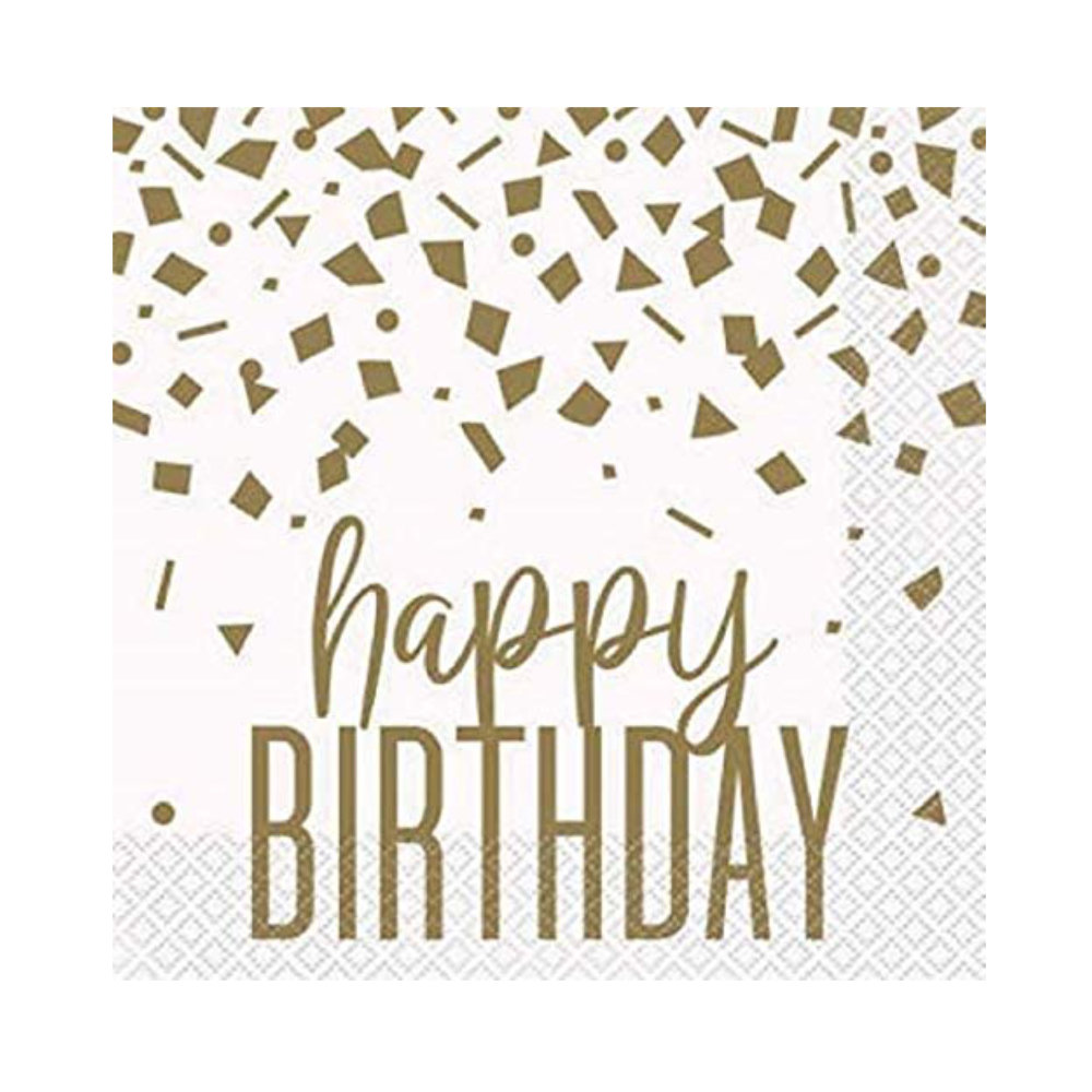 Serv. Gde Gold Confetti Birthday 16pz