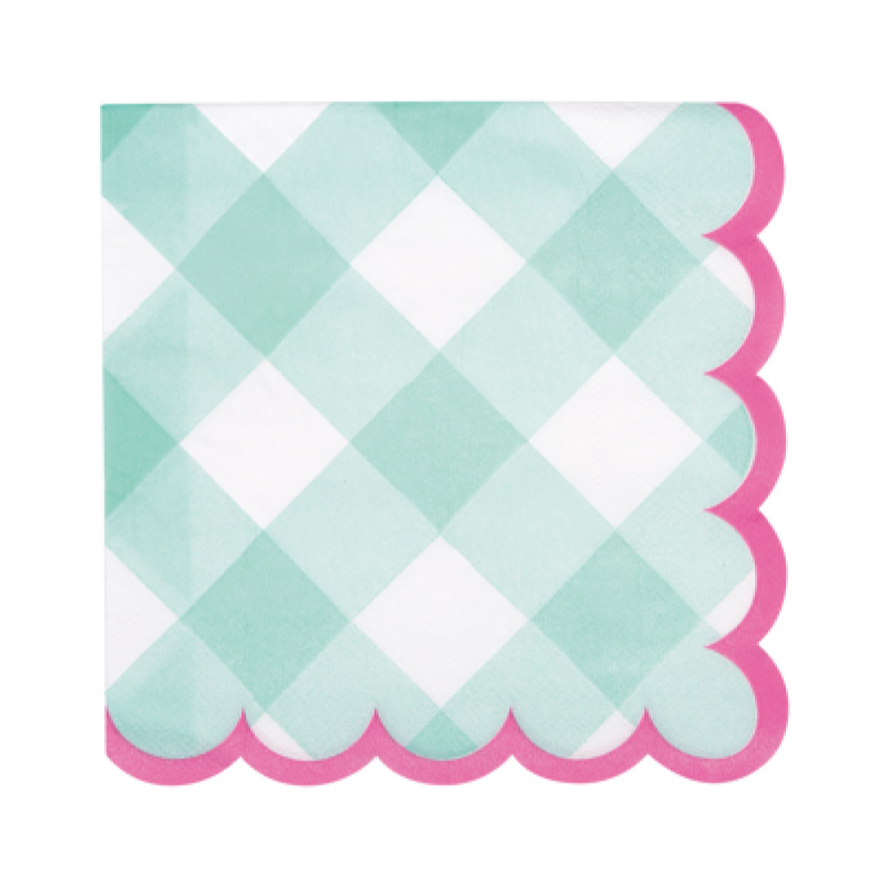 Serv. Gde Pastel Gingham 16pz
