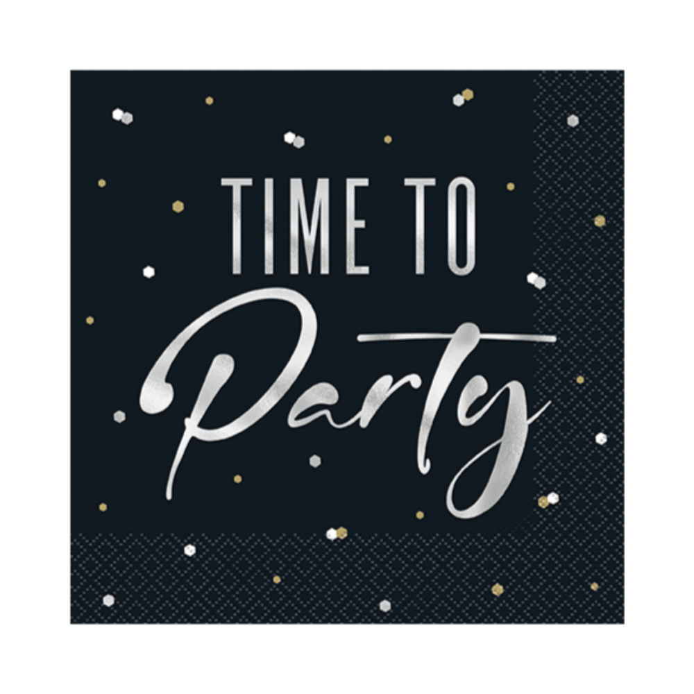 Serv. Gde Silver Happy Birthday 16pz