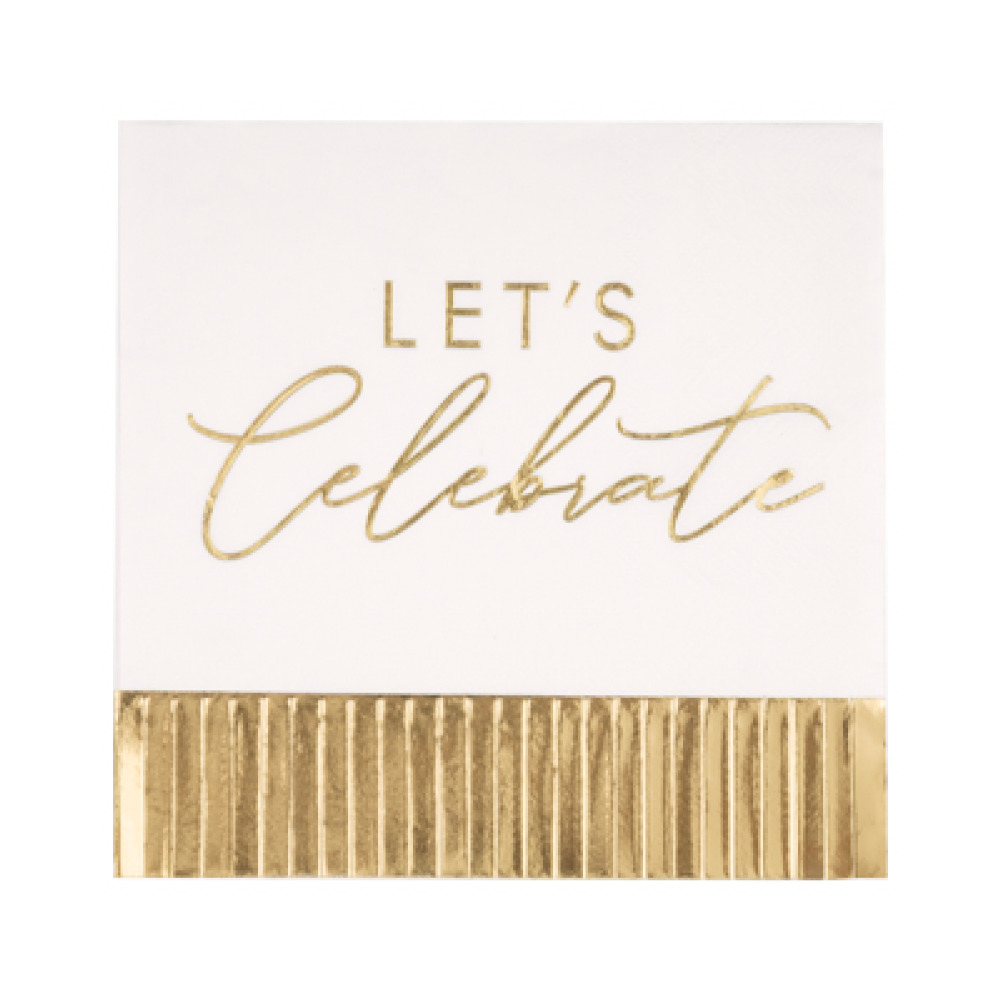 Serv. Gde Foil Gold Happy Birthday 16pz
