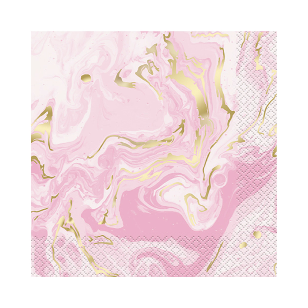 Serv. Gde Foil Pink Marble 16pz