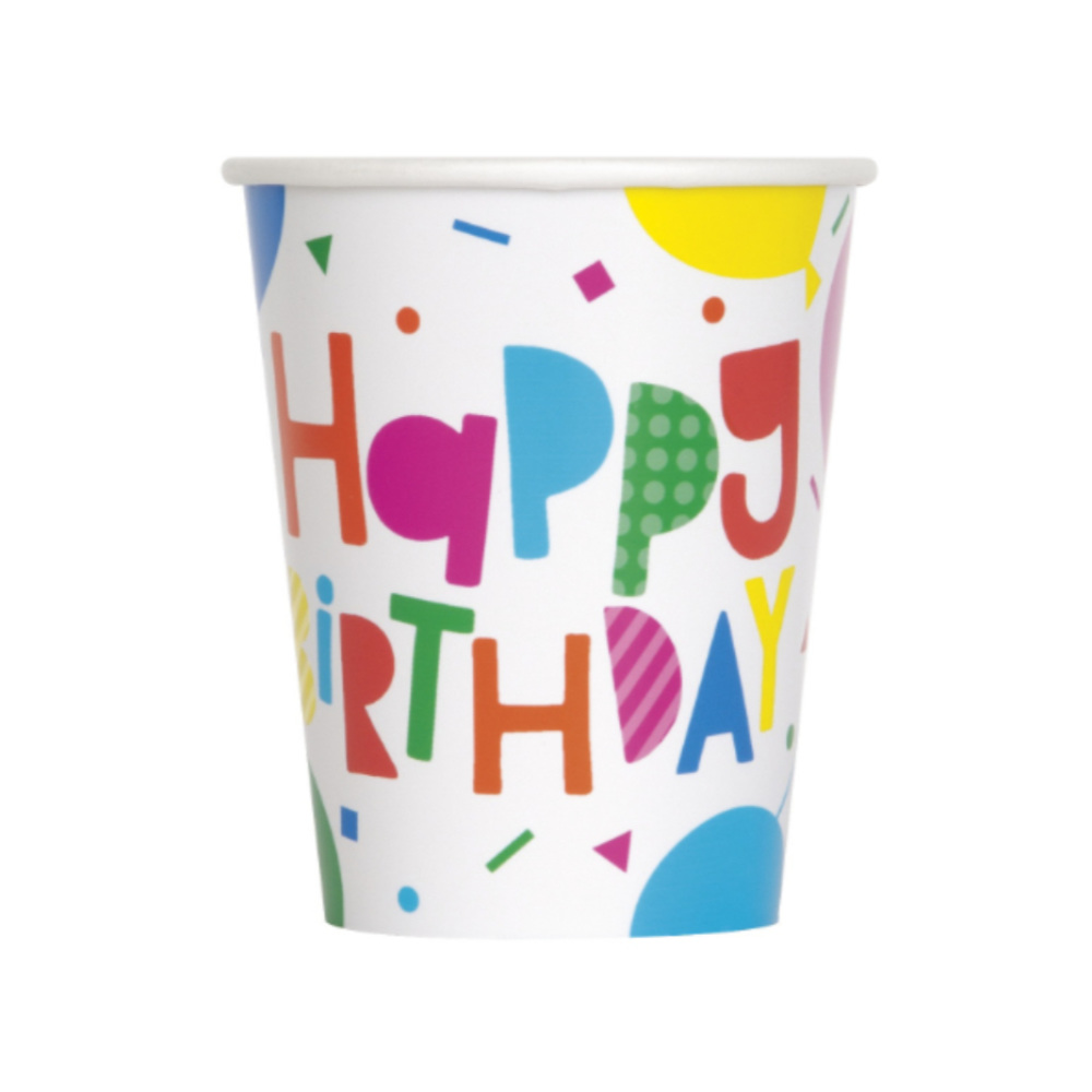 Vaso 9oz Colorful Ballooons 8pz