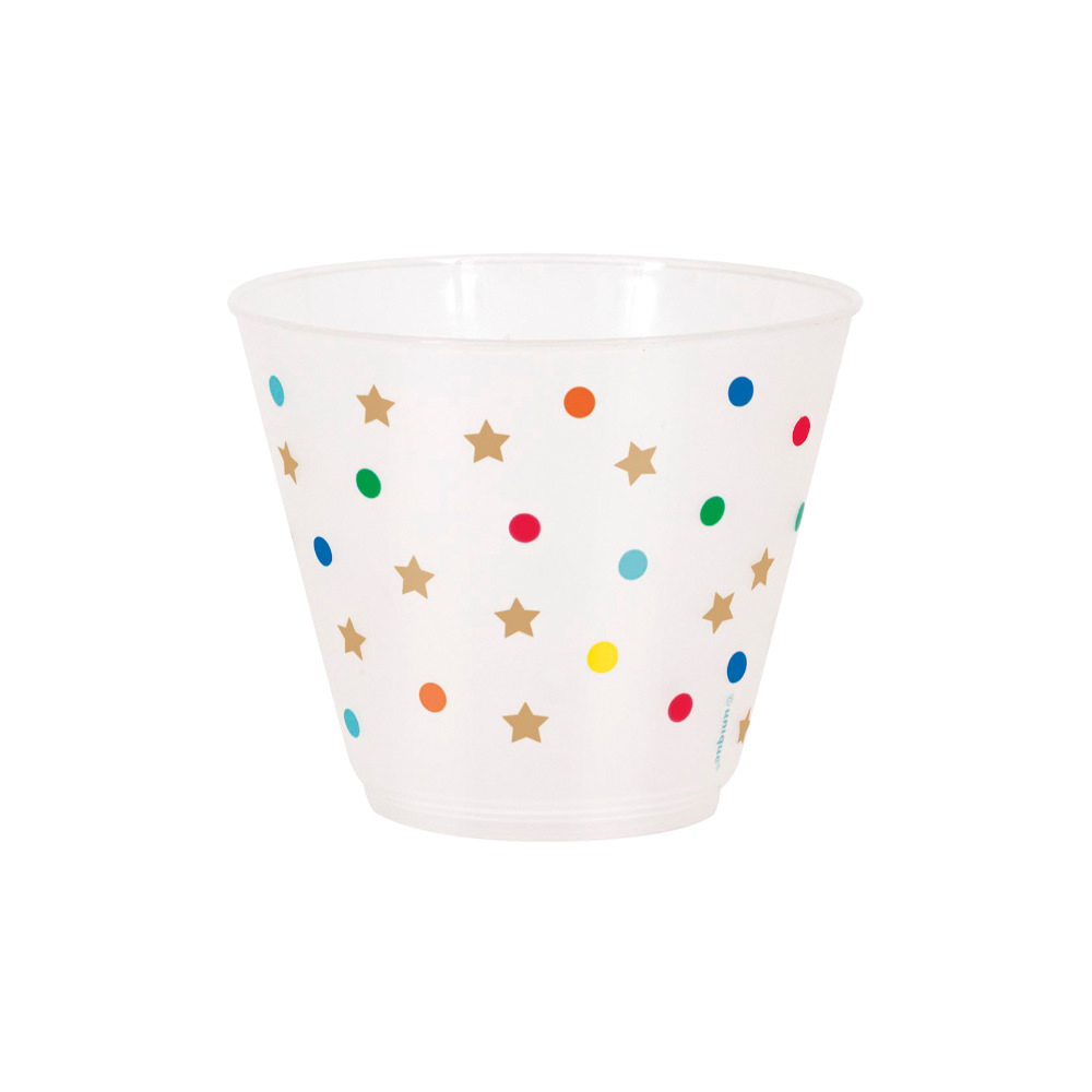 Vaso 9oz Tumblers Dots & Star Birthday C/8