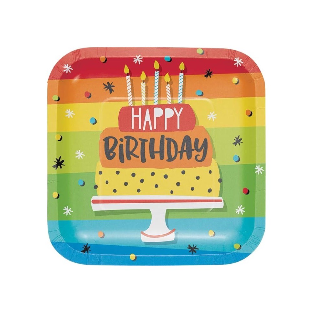 Plato 7 Hoppin Birthday Cake 8pz