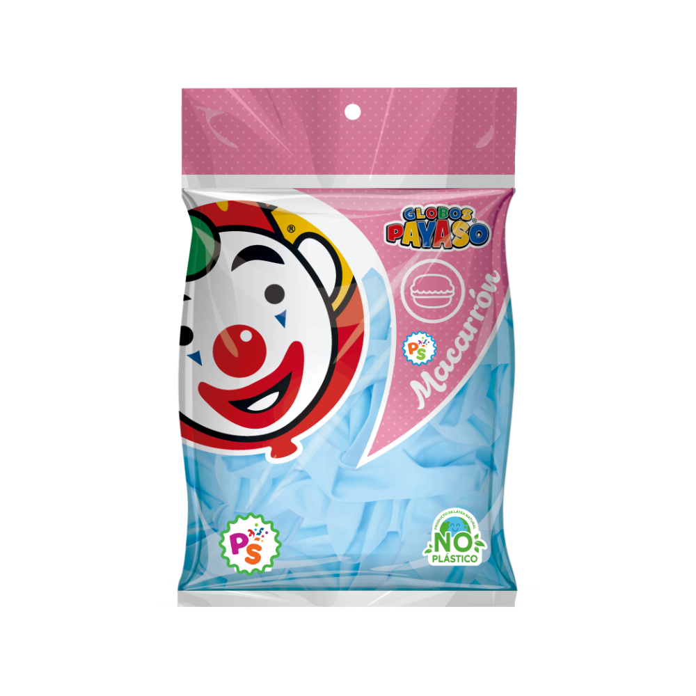 Globo 05" Macarrón Mora-Azul 50pz