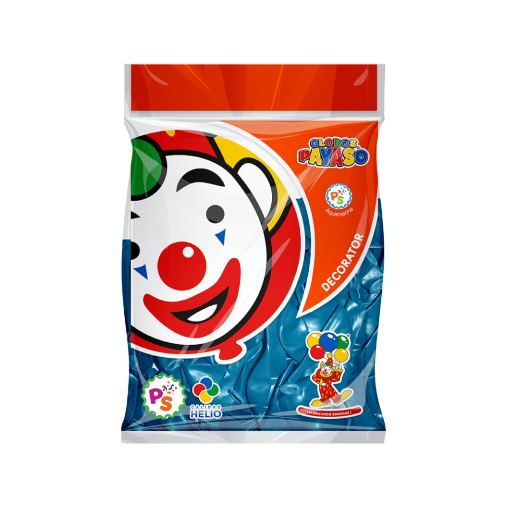 Globo 09" Azul Aquamarina 50pz