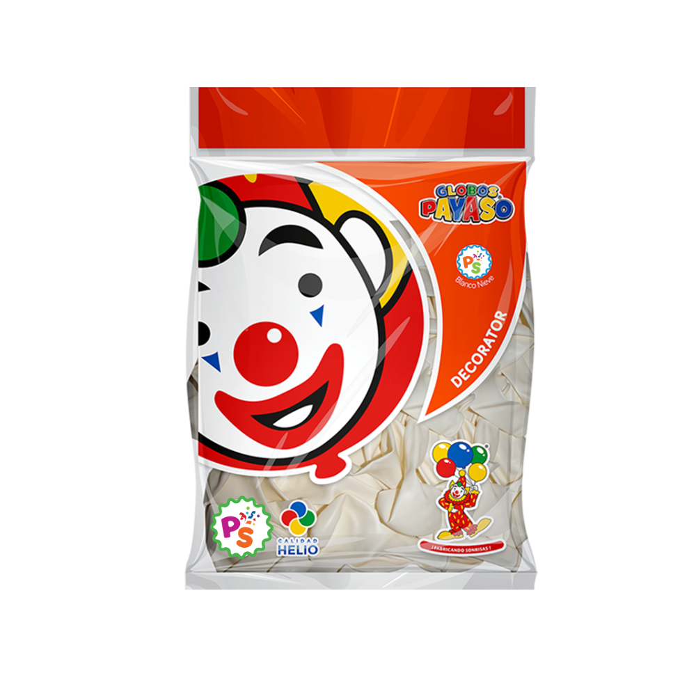 Globo 09" Blanco Nieve 50pz