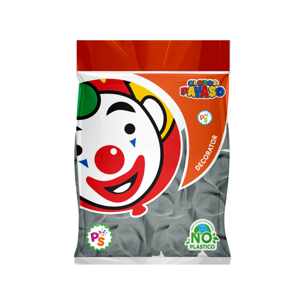 Globo 09" Gris 50pz