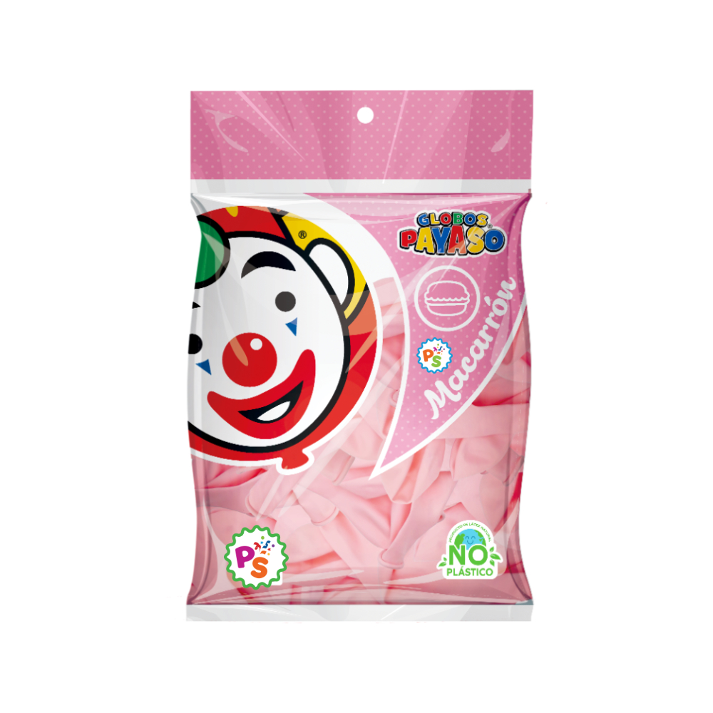 Globo 09" Macarrón Fresa 50pz