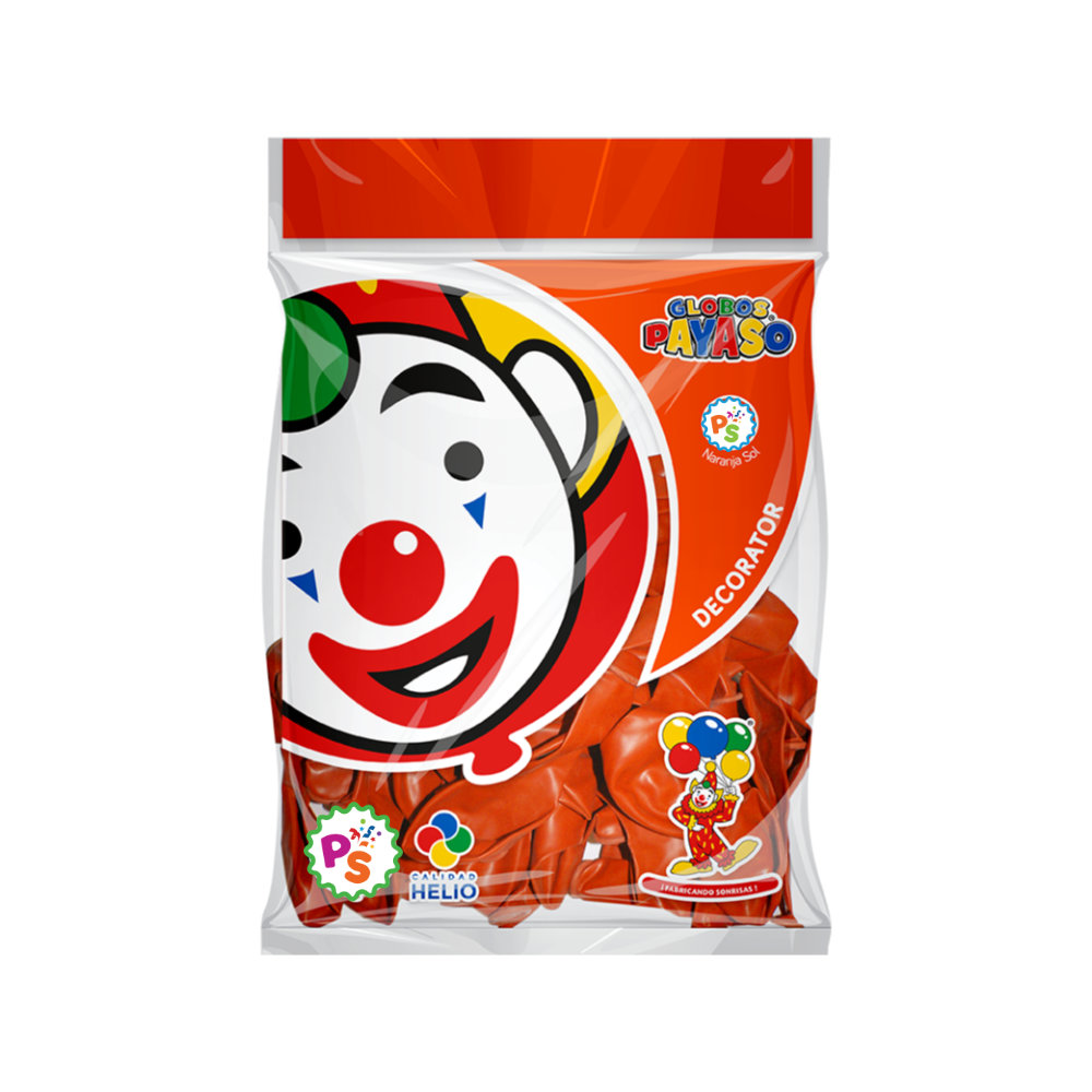 Globo 09" Naranja 50pz